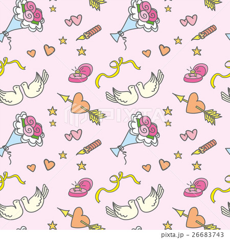 Seamless pattern -Wedding, marriage, bridal. Seamless pattern -Wedding, marriage, bridal. 26683743