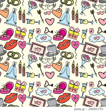 Seamless pattern -Wedding, marriage, bridal Seamless pattern -Wedding, marriage, bridal 26683745