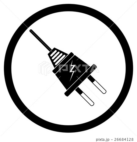 Electric plug black silhouette 26684128