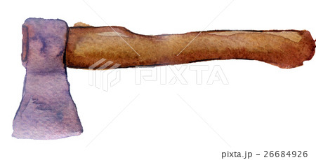 watercolor ax on white background 26684926