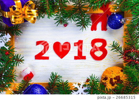 frame with the numbers of the new year frame with the numbers of the new year 26685315