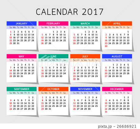 Calendar 2017 year. Calendar 2017 year. 26686921