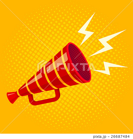 red retro megaphone 26687484