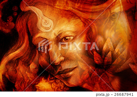 portrait of fairy natural woman with lotus flowers portrait of fairy natural woman with lotus flowers 26687941