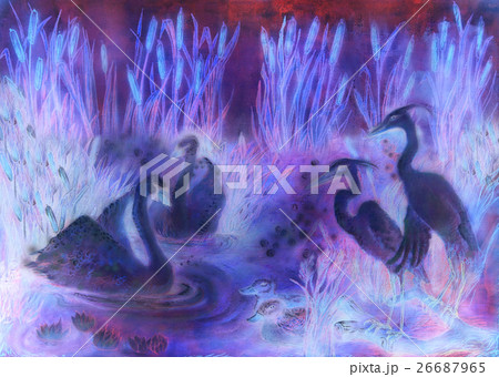 decorative illustration in violet and lila tones decorative illustration in violet and lila tones 26687965