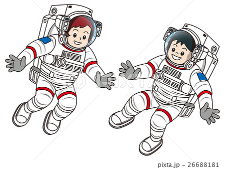 子供宇宙飛行士のイラスト素材