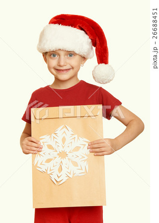 girl in santa hat,  christmas holiday yellow toned 26688451
