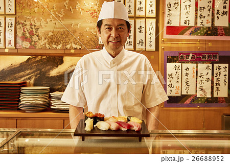 寿司屋の板前さんの写真素材