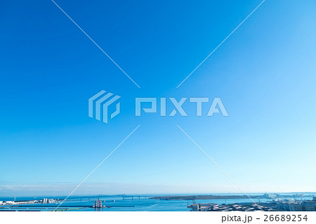 都市風景 新木場方面を撮影 青空 東京 江東区 都市風景 新木場方面を撮影 青空 東京 江東区 26689254