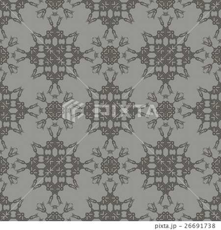 Grey Ornamental Seamless Line Pattern Grey Ornamental Seamless Line Pattern 26691738