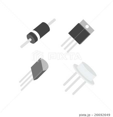 Electronic components, Vector of icons by EPS10 Electronic components, Vector of icons by EPS10 26692649