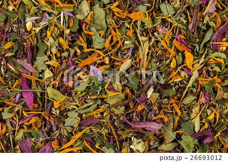 Dried herbal tea leaves Dried herbal tea leaves 26693012