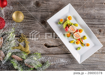 christmas fish starter with decoration 26693378