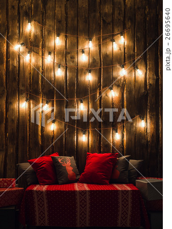 Christmas decorated place in a room with old 26695640