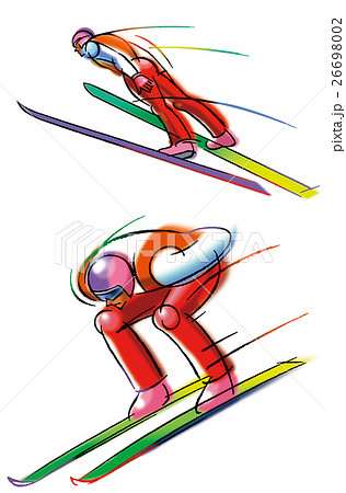 スキー ジャンプのイラスト素材