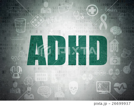 Health concept: ADHD on Digital Data Paper 26699937