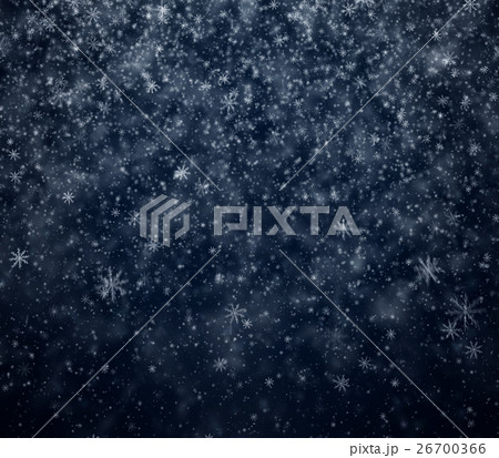 Frosty winter New Year's background, falling snowf 26700366