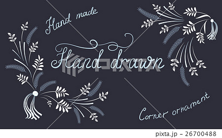 Set hand drawn design elements and corner ornament 26700488