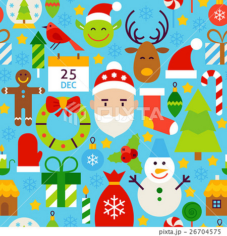 Merry Christmas Blue Tile Pattern 26704575