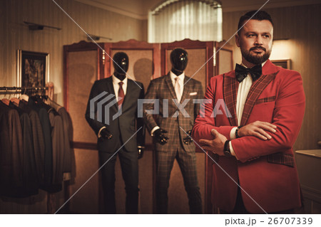 Extravagant stylish man in tailor studio 26707339
