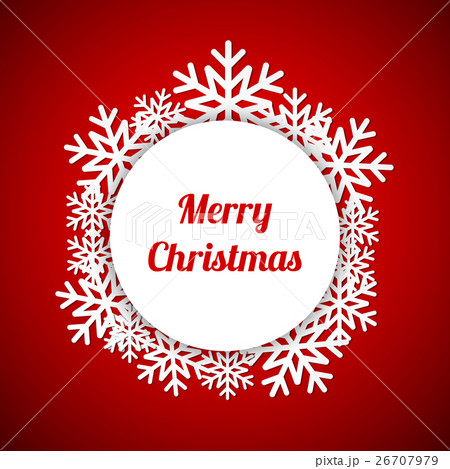 Merry Christmas greeting card with snowflakes 26707979