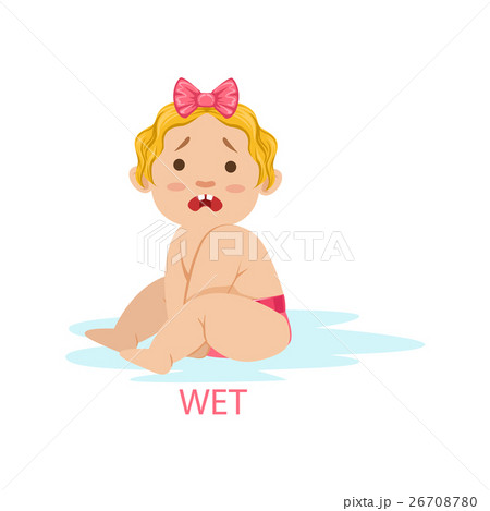 Little Baby Girl In Nappy Is Wet And Needs Change 26708780