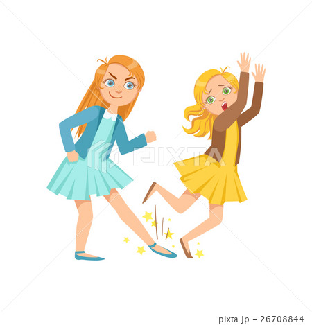 Girl Tripping Smaller Kid Teenage Bully 26708844