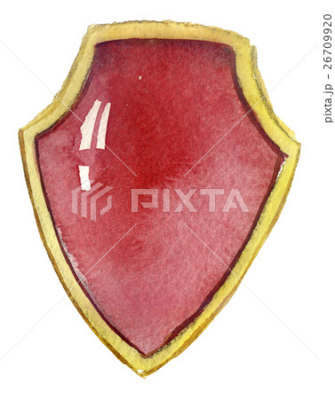 watercolor sketch Shield on a white background 26709920