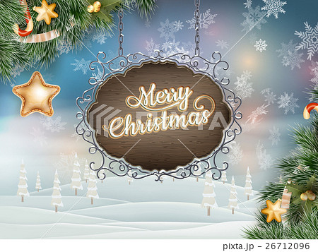Christmas vintage Signboard. EPS 10 26712096