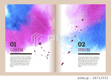 Brochure template with watercolor spot Brochure template with watercolor spot 26712555