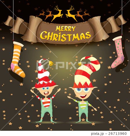 vector cartoon cute merry Christmas elf vector cartoon cute merry Christmas elf 26713960