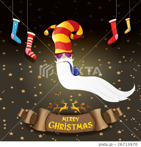 vector bad rockstar rock n roll dj santa claus 26713970