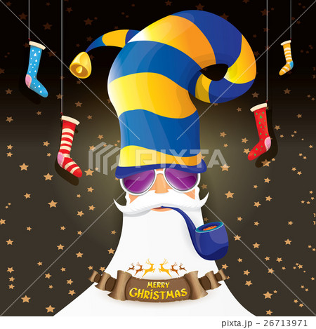 vector bad rockstar rock n roll dj santa claus 26713971