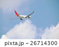 behind of commercial plane on cloud 26714300