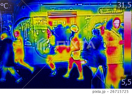 Infrared Thermal image people at the city  26715725