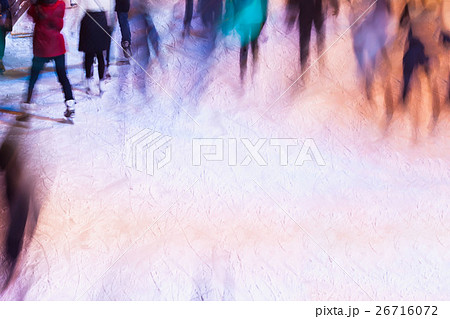 Blur image with Ice skaters on the ice rink for 26716072