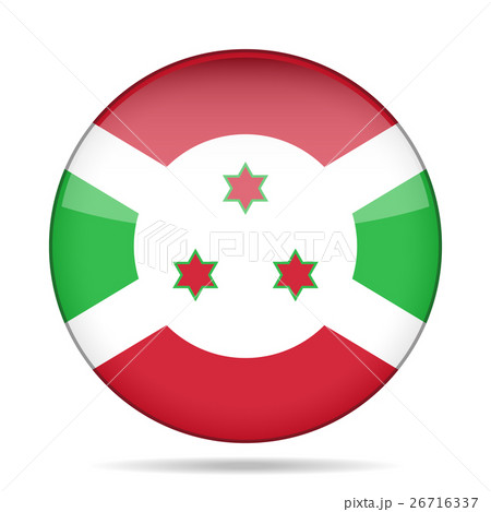 Flag of Burundi. Shiny round button.
