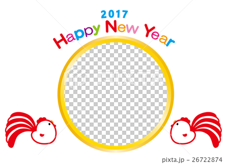 相框新年賀卡2017年HappyNewYear雞年情侶公雞年 26722874