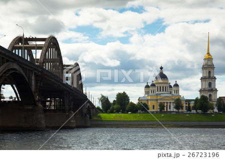 day shot church and bridge rybinsk 26723196