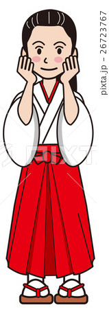 巫女さんのイラスト素材