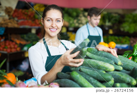 Market stuff offering slicing cucumbers Market stuff offering slicing cucumbers 26724156