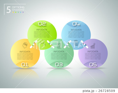 Abstract 3d infographic 5 options,   26728509