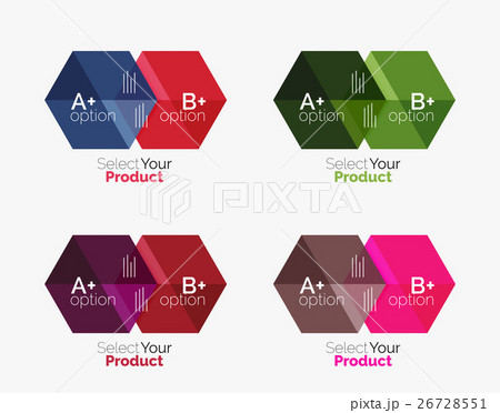 Set of business hexagon layouts with text and 26728551