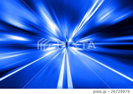 speed motion on night road 26729979