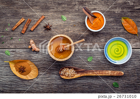 Ayurvedic medicine and nature spa ingredients . 26731010