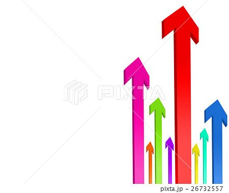 矢印 右肩上がりのイラスト素材