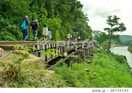 タイ国カンチャナブリーのアルヒル桟道橋（Death Railway in Kanchanaburi） 26734143