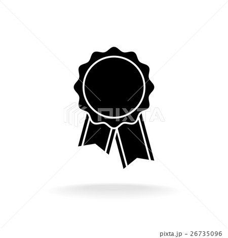 Simple black award badge silhouette logo 26735096
