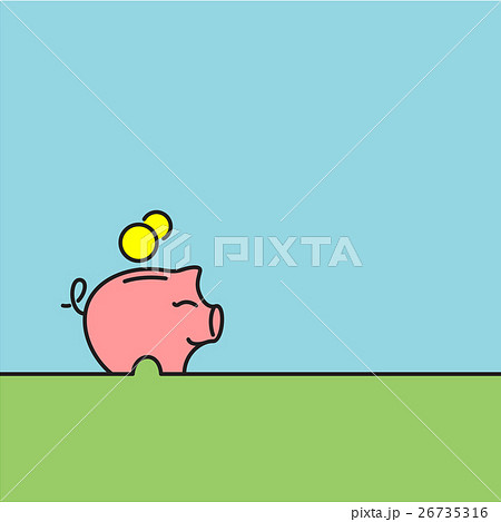 Money box piggy bank witn coins. Money box piggy bank witn coins. 26735316