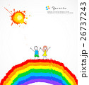Bright background with happy children on rainbow 26737243